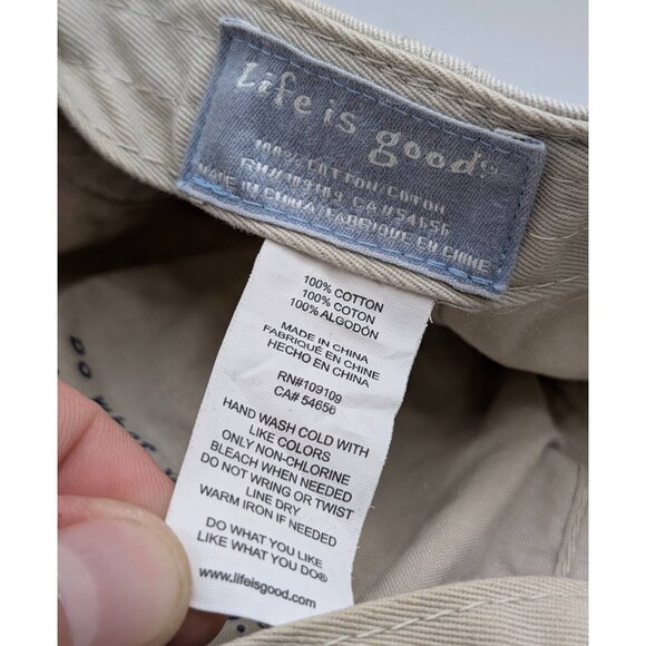 Life Is Good Enjoy The Ride Tan Hat Bike Dad Cap Adjustable Strap Back Beige - Picture 5 of 5